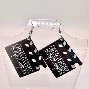 Movie Quotes Earrings - Film Earrings - Theater Earrings - Nerd Earrings